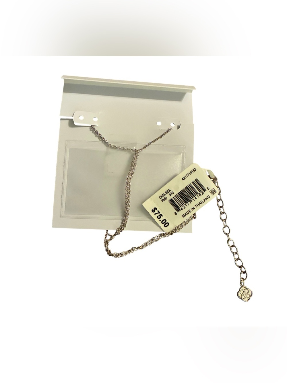 NWT KENDRA SCOTT CHELSEA SILVER/RHODIUM IRIDESCENT DRUSY PENDENT - Picture 4 of 9